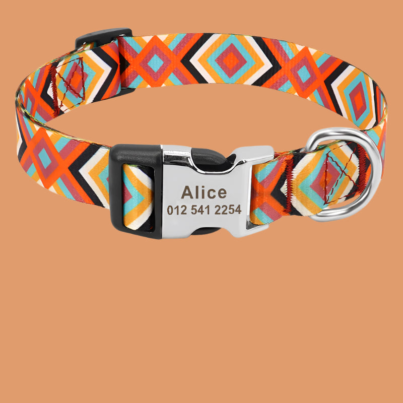 Personalized Nylon Dog Collar – Custom Name Tag Included - TruePawGear