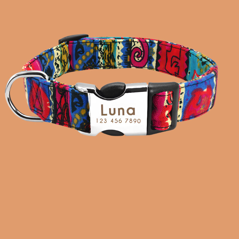 Personalized Nylon Dog Collar – Custom Name Tag Included - TruePawGear