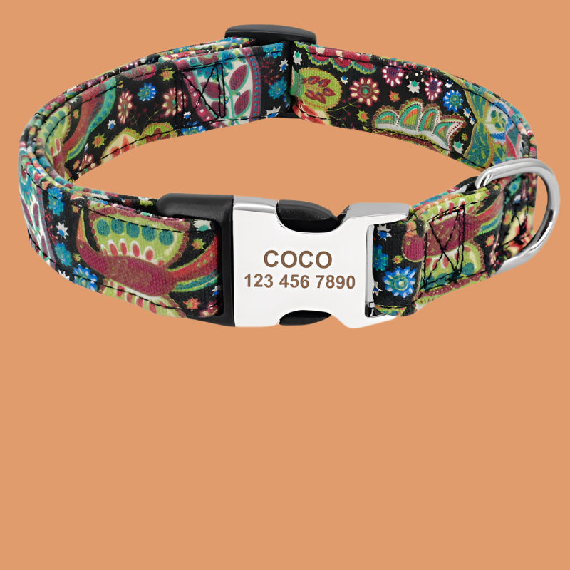 Personalized Nylon Dog Collar – Custom Name Tag Included - TruePawGear