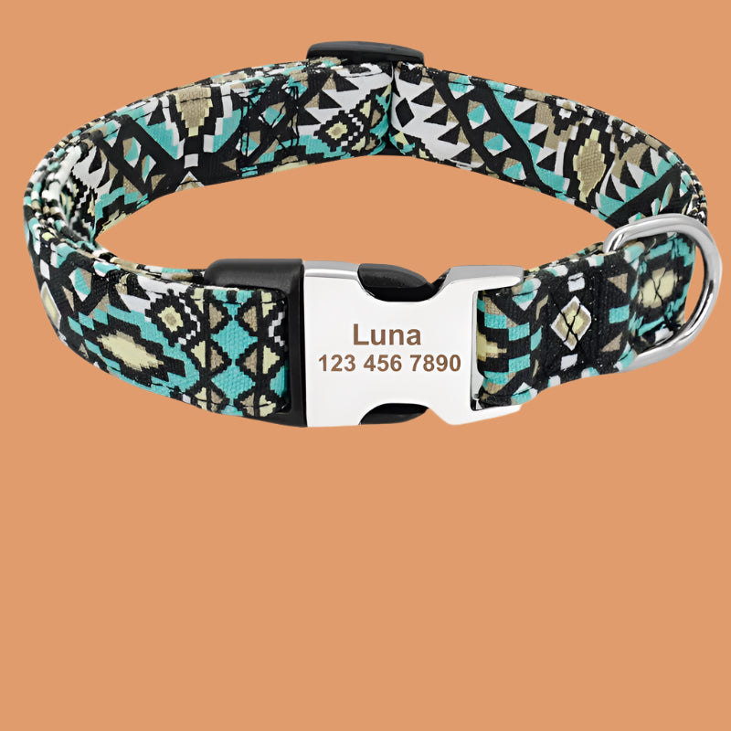 Personalized Nylon Dog Collar – Custom Name Tag Included - TruePawGear