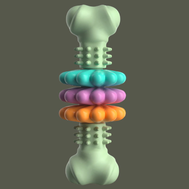 Indestructible Dog Chew Toy – Bone-Shaped TPR Teething & Dental Cleaner - TruePawGear