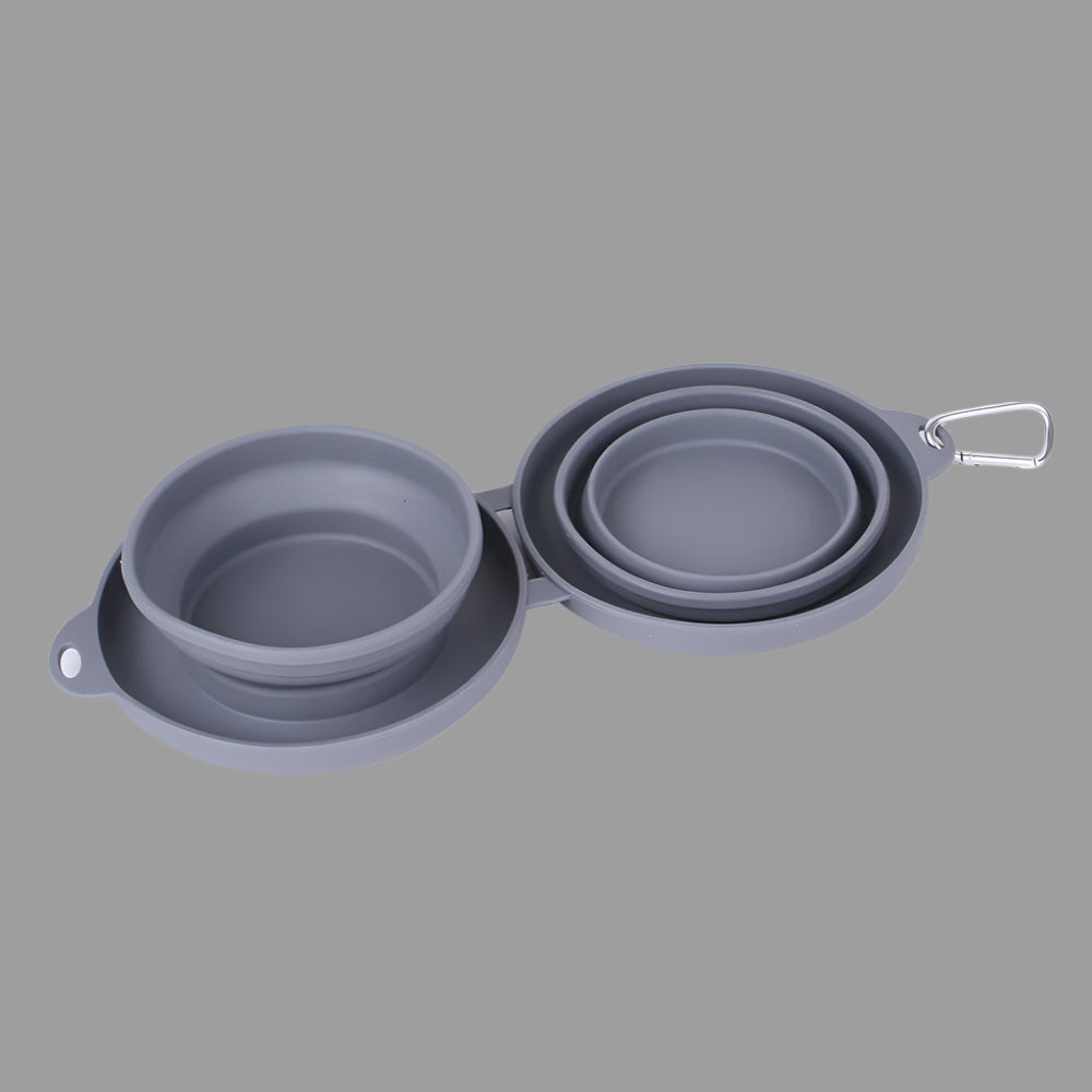 Collapsible Double Travel Dog Bowl β Foldable Silicone Feeder for Food & Water - TruePawGear