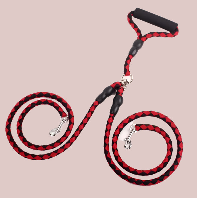 Double-Ended Dog Leash & Collar Set – Two-Dog Walking System with Control Handles - TruePawGear