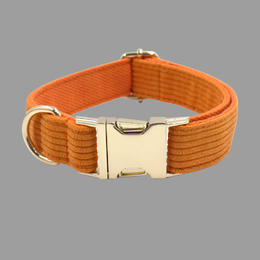 Corduroy Dog Collar – Soft Striped Design with Durable Metal Buckle - TruePawGear