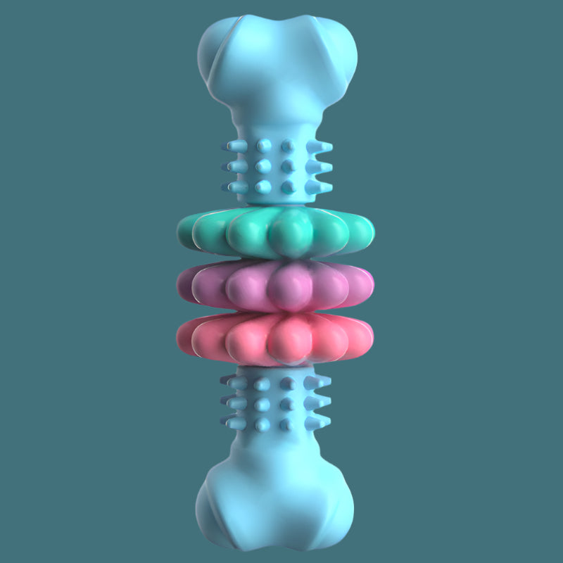 Indestructible Dog Chew Toy – Bone-Shaped TPR Teething & Dental Cleaner - TruePawGear