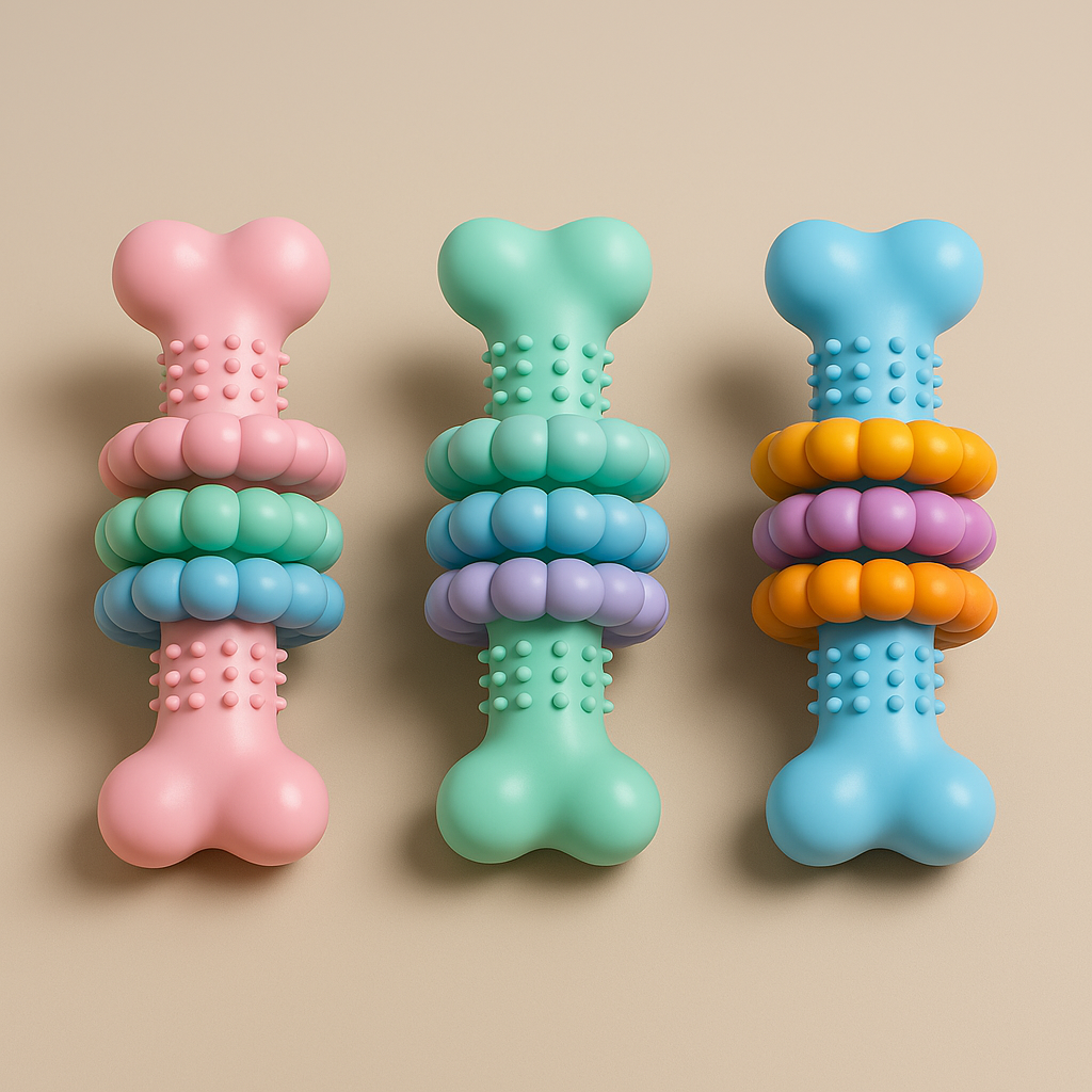 Indestructible Dog Chew Toy – Bone-Shaped TPR Teething & Dental Cleaner - TruePawGear