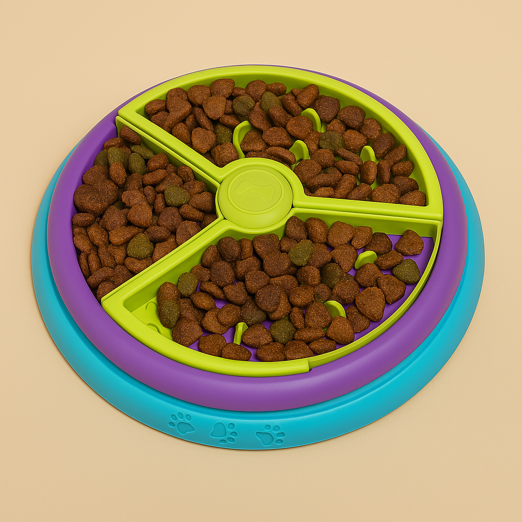 Interactive Puzzle Slow Feeder Bowl – Rotating Anti-Choking Pet Game Dish - TruePawGear