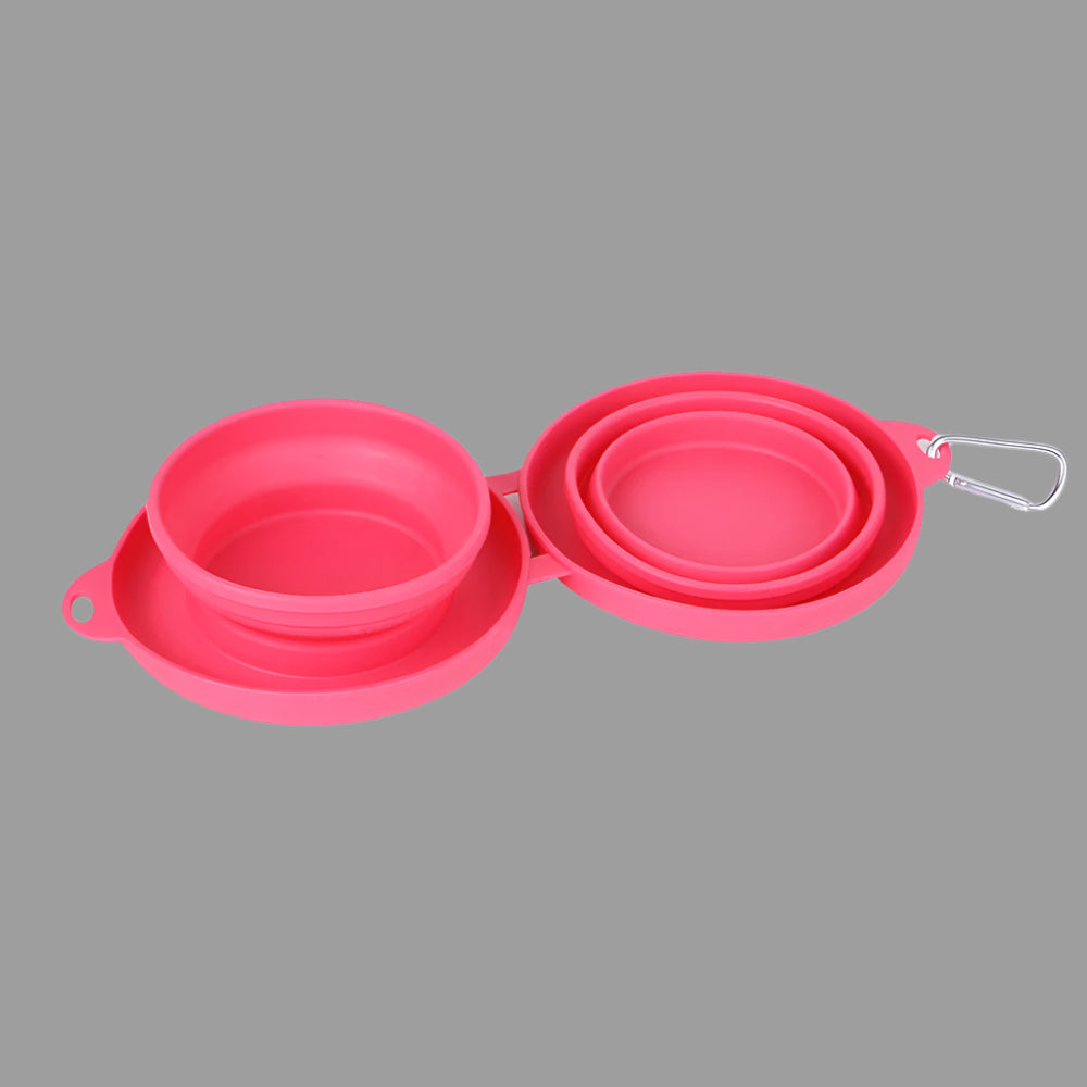 Collapsible Double Travel Dog Bowl β Foldable Silicone Feeder for Food & Water - TruePawGear