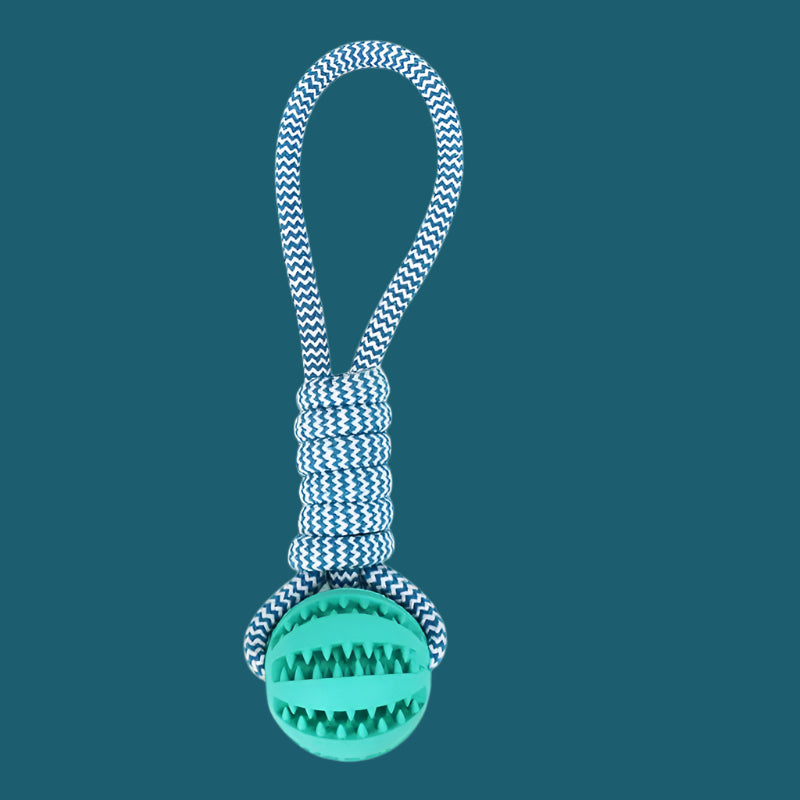 Interactive Treat Ball Dog Toy – Hemp Rope + Rubber Chew Puzzle for Small Dogs - TruePawGear