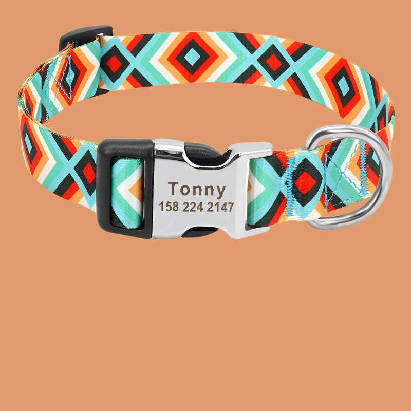 Personalized Nylon Dog Collar – Custom Name Tag Included - TruePawGear
