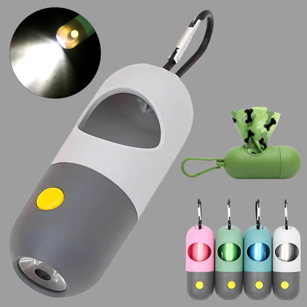 LED Dog Waste Bag Dispenser β Light-Up Poop Bag Holder for Night Walks - TruePawGear